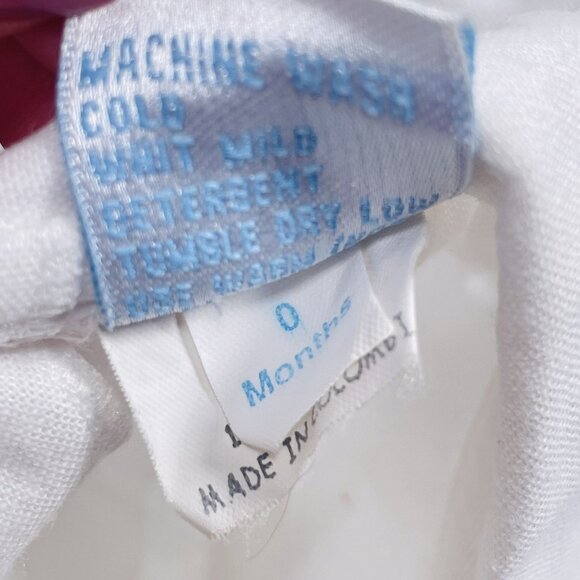 Vintage Baby Boy White Train Embroidered Bubble Shortalls Romper Outfit NB / 3m - Picture 10 of 11